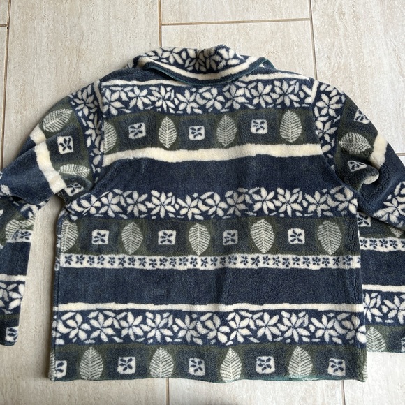 Patterned women’s fleece jacket vintage Monterey Bay Clothing Company size M - Picture 6 of 7